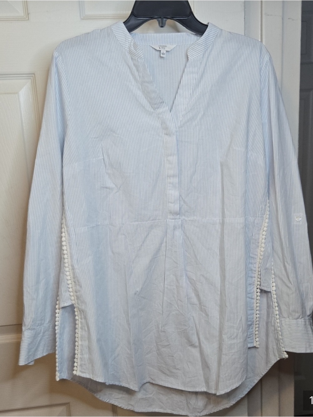 crown & ivy Light Blue Striped shirt